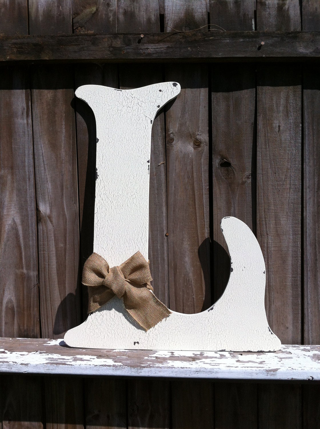 Wooden Letter L 24" Any Letter A - Z Vintage Style Cut Letters - Wedding Guest Book - Home Decor, Wedding sign