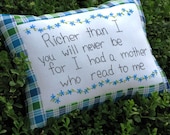 Reading Corner -  Hand Embroidered Pillow