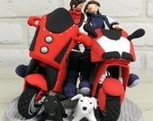 Bike mania couple wedding cake topper decoration gift keepsake