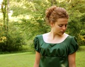Forest Green Regency Dress, Reenactment Costume, and Formal Ball Gown, Junior 7,  Misses 8