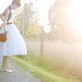 Tea Length Wedding Dress PRIMROSE, Cotton Eyelet Dress, Off Shoulder