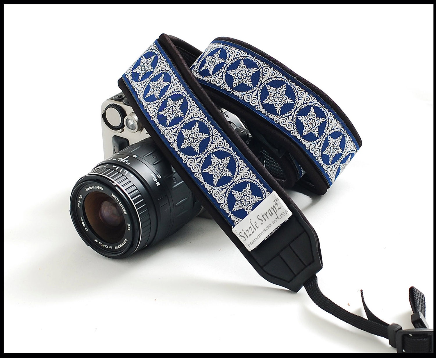 DSLR Camera strap - Indigo Delight unique camera strap
