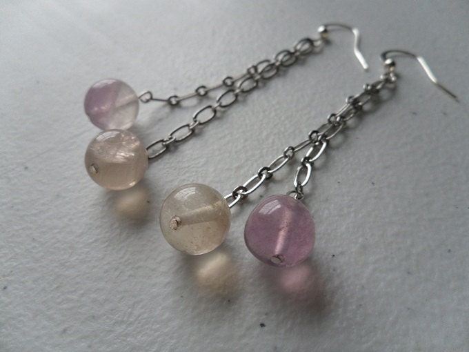 Fluorite Stone Dangle Earrings