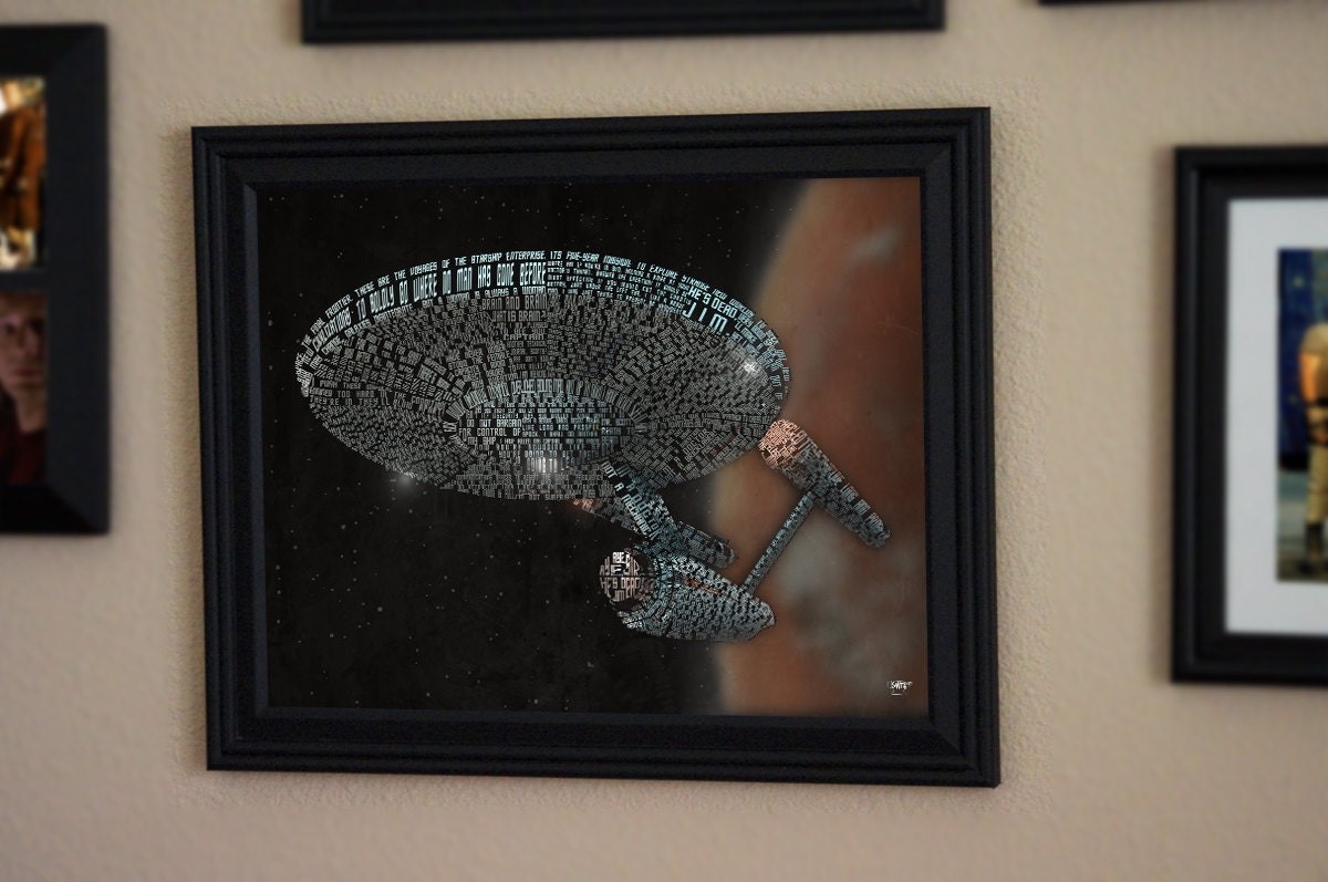 Star Trek Art Print, ST:TOS Poster, Trek Art  - Framed