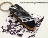 Recycled Skateboard Keychain No.145 - Old School "Pig" shape