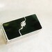 Stained Glass Jewelry Box Midnight Black 2x4 w/ Daisy Flower Charm Handmade OOAK