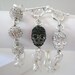 Silver Chain Link & Pave Ball Bracelet