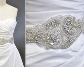 1 YARD Luxury Couture Crystal Paisley Design Scalloped Trim