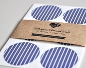 Letterpress Patterned Seals - Blue Stripes (30pcs)