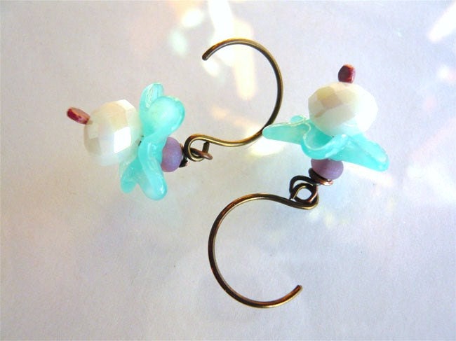 Forget Me Not Earrings - Fairy Flower - Dainty Drop Earrings