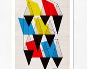 Geometric Issue (Blue, yellow and red). Large print (A3). (Special spring offer: Get a geometric poster for free)