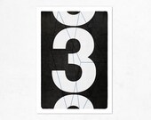 Big Number Three , illustration print 8.27 x 11.70 (A4).