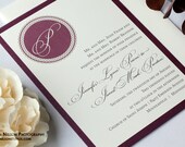 Burgundy Wedding / Red Wedding / Monogram Wedding / Sample