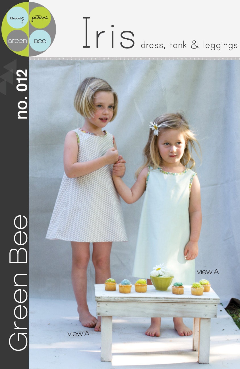 Iris Dress, Tank and Leggings Pattern Green Bee Girls 12m-6