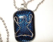 Happy Woman Fused Glass Pendant Free US Shipping