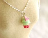 Gift for Girl Cupcake Charm Necklace