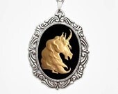 Unicorn Cameo Necklace - Magical Ivory - Fantasy Jewelry