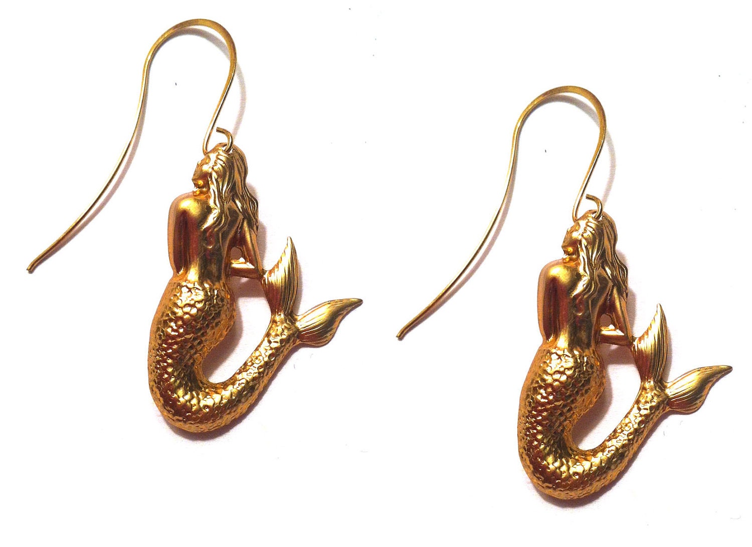 Mermaid Earrings - Lady of the Sea - Brass