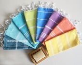 Free Shipment SET 8 Head and Hand Towel Peshkir - Oil Blue - Yellow - Orange - Ice Blue - Blue - Green - Purple - Crystal blue