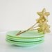 Six Vintage Jadeite Saucer Dishes Plates Fire King Anchor Hocking Jade Green Glass Jadite Jade-ite Pastel Mint Green Diner Vintage Kitchen