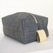 Wool toiletry bag for men, wash bag, in houndstooth pattern