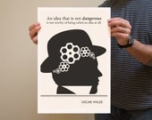 Illustration, Oscar Wilde Quote, Steampunk Fine Art Prints, Art Posters, Silhouette Art, Giclee Print, Drawing, Wall Art