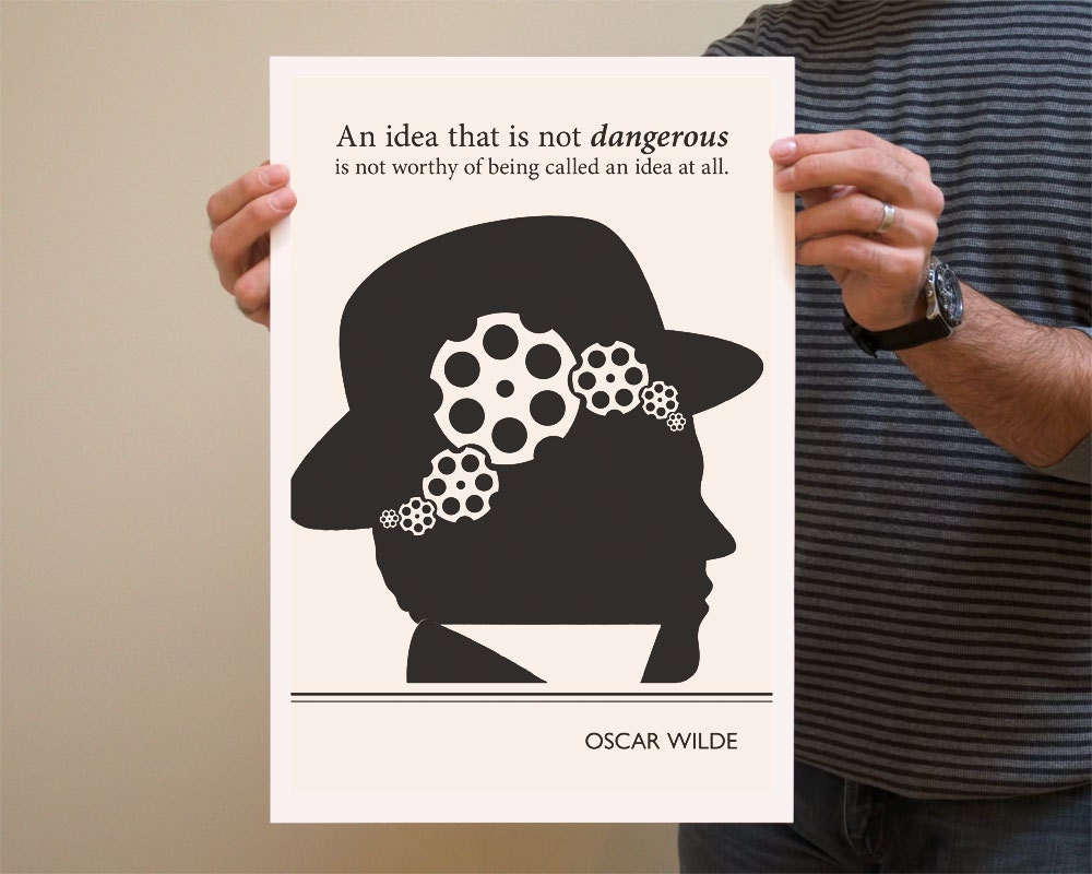 Illustration, Oscar Wilde Quote, Steampunk Fine Art Prints, Art Posters, Silhouette Art, Giclee Print, Drawing, Wall Art