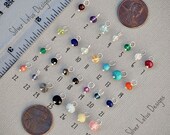 Add a Birthstone Tiny Rondelle Gemstone Sterling Silver or 14k Gold Filled Wire Wrapped Birthstone Gemstone for Necklace, Bracelet, Earring