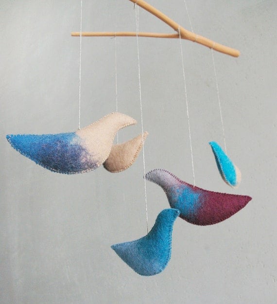 SALE / Baby  mobile - nursery mobile - Birds mobile - DREAMS - baby gift - pure eco - ready for shipping