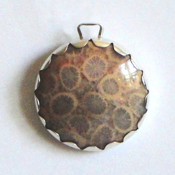 Fossilized Coral Pendant.