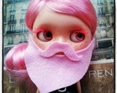 50% off BEARDED Lady Mustache Beard combo for Blythe doll PINK