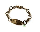 Darling Dainty Vintage Style Dog Tag Bracelet