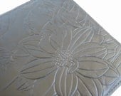 Black Flower Printed Leather Passport Cover