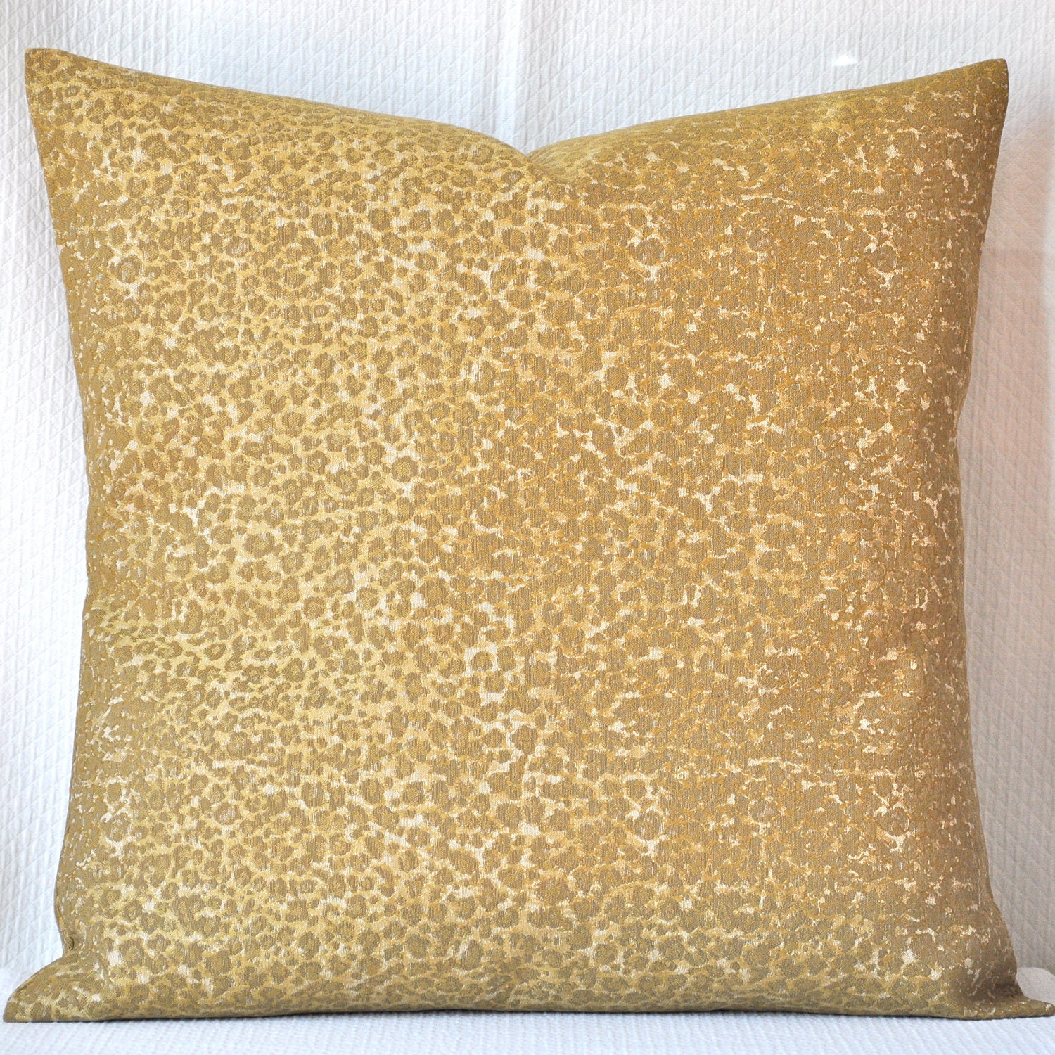 Golden Lime Woven Animal Print Pillow Cover - 18 x 18