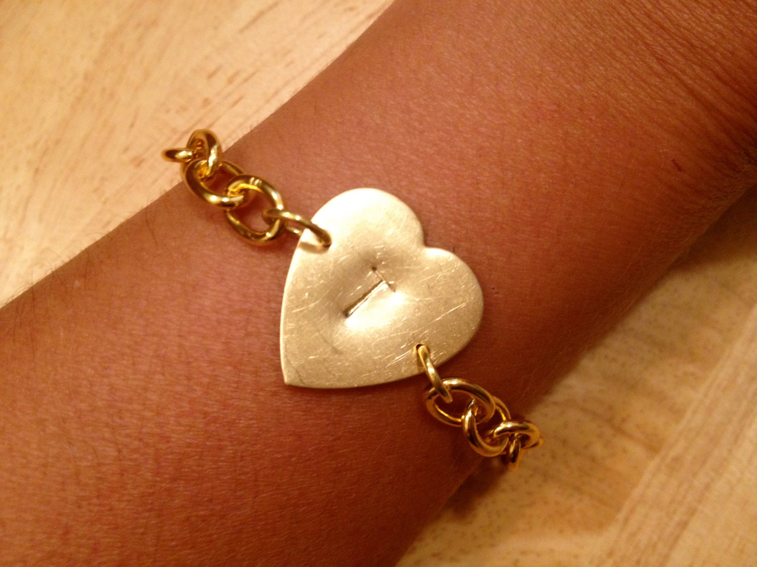 Personalized Letter Heart Bracelet