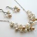 Statement Necklace - Bridal Jewelry - Elegant - Pearls - Crystals - Glass - Champagne - Pale Pink - Silver - Cream - Ivory - Gift Under 50
