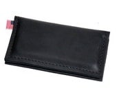 Summer Sale Leather iPhone Wallet - Black -  Classic No label - 100% Full Grain Leather - Made in the U.S.A. - Free Shipping
