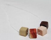 natural rainbow necklace - reclaimed wood and sterling silver - "winter "