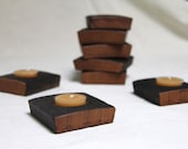 whiskey light - TWO tealight holders made from retired whiskey barrel