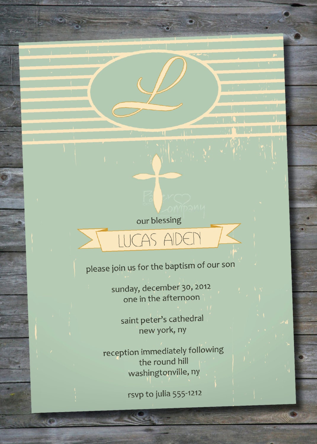 MODERN BLESSING Custom Baptism Invitation/Christening Invitation/Communion Invitation- You Print Il_570xn