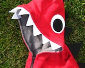 Dino Hoodie with Black Spikes in size 2T
