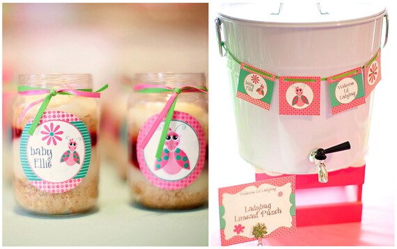 Lil Ladybug Baby GIRL Shower - Customized DIY Printable Party Pack- Ladybug Baby Shower - Baby Girl Shower Idea Il_570xn