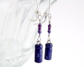 SALE Lucky Capacitor and Resistor Earrings -- Purple Electronics