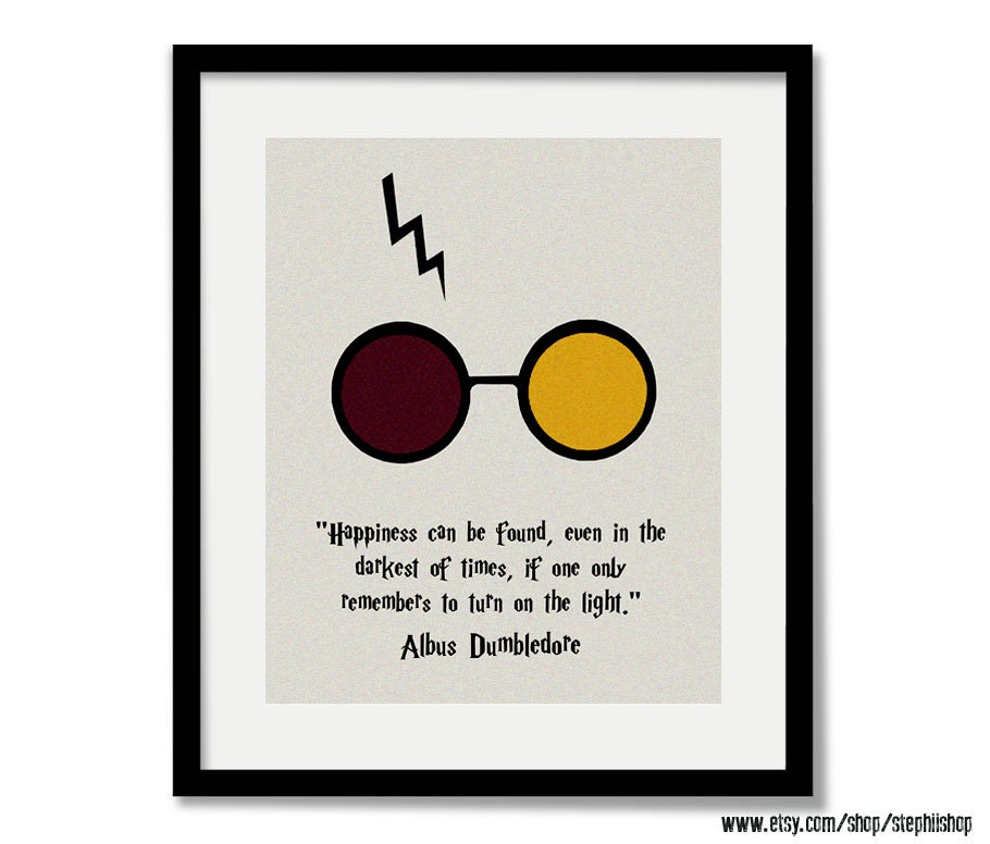 Harry Potter Inspired Happiness Quote Print 11x14