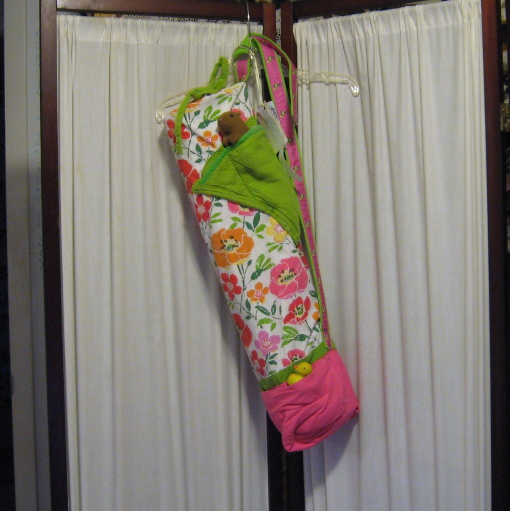 Reconstructed Recycled EcoFriendly Yoga Mat Bag White and Flowers Lots of Pockets