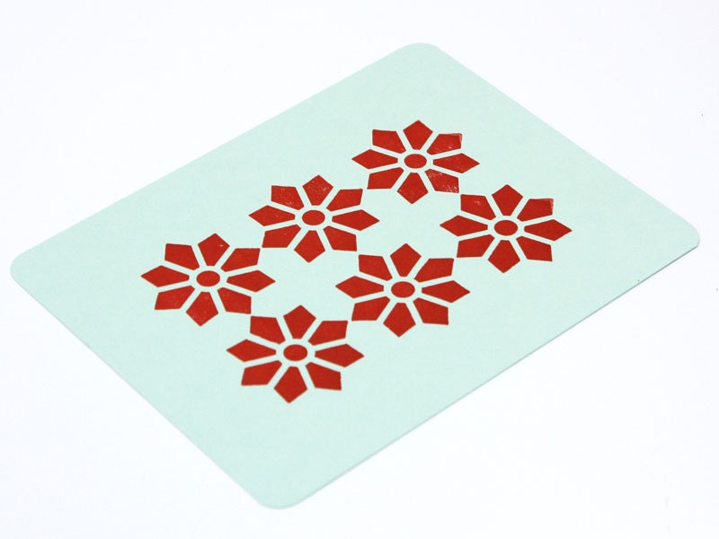Ornaments letterpress postcard