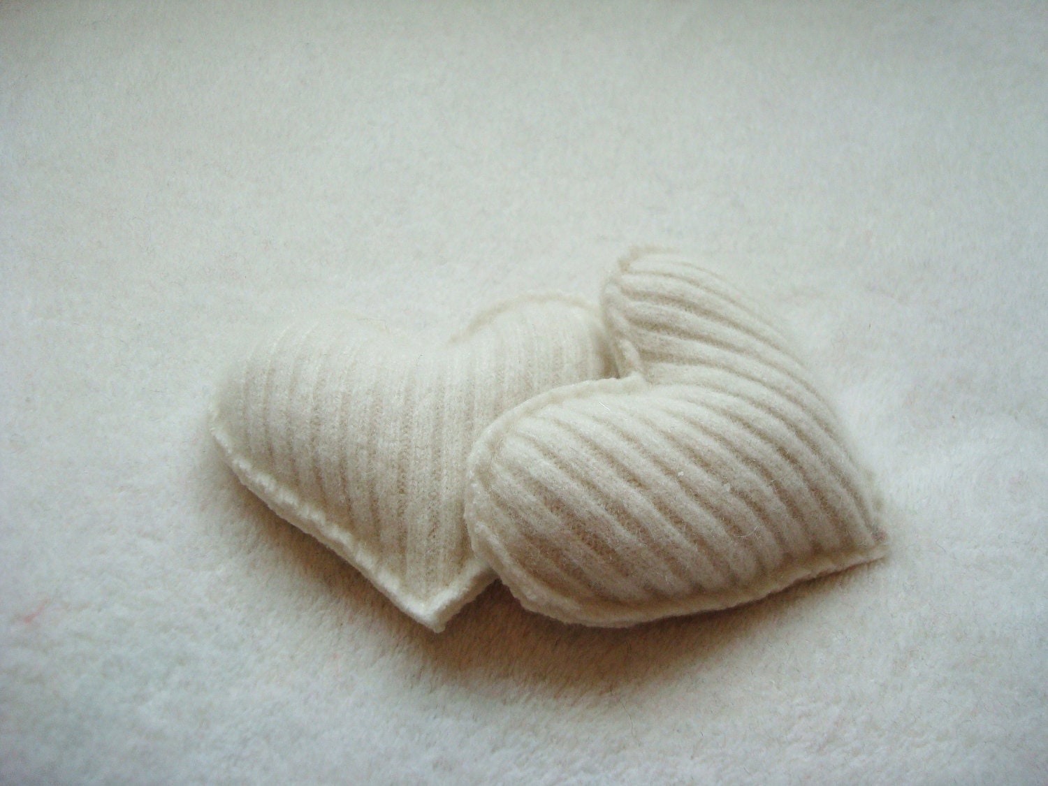 Pocket Hand Warmers VANILLA CREAM Heart Handwarmers Cashmere Heart Handwarmers