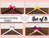 Set of 3 Personalized Custom Bridal Hanger, Brides Hanger, Bride, Name Hanger, Wedding Hanger, Personalized Bridal Gift