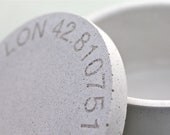 Personalized Engraved White Concrete Salt Cellar. Salt Cellar. Sugar Dish