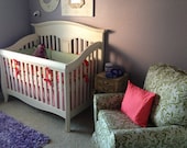 Custom Crib Bedding - 2 piece Set, Taza in fuchsia